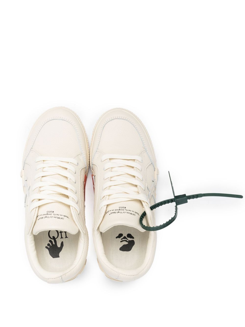 OFF-WHITE WOMEN Vulcanized Lace-up Leather Sneakers Camel - MAISONDEFASHION.COM