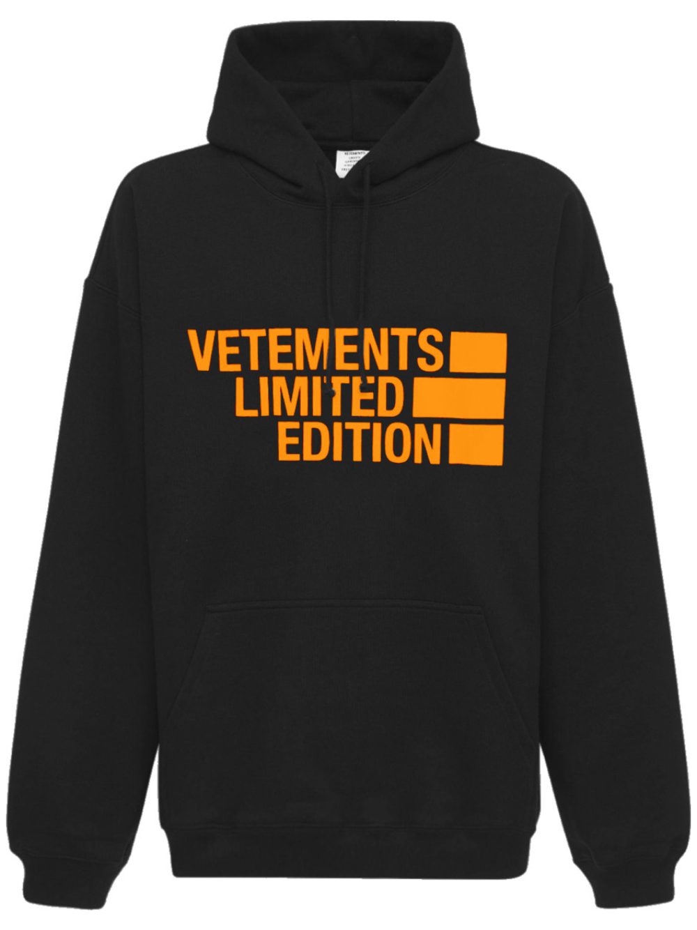VETEMENTS Limited Edition Slogan Hoodie Black - MAISONDEFASHION.COM
