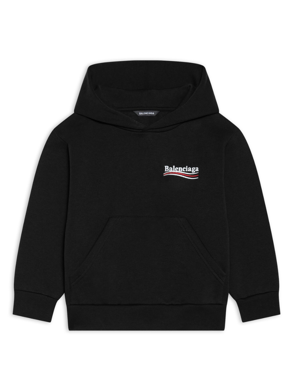 BALENCIAGA KIDS Political Logo Hoodie Black - MAISONDEFASHION.COM