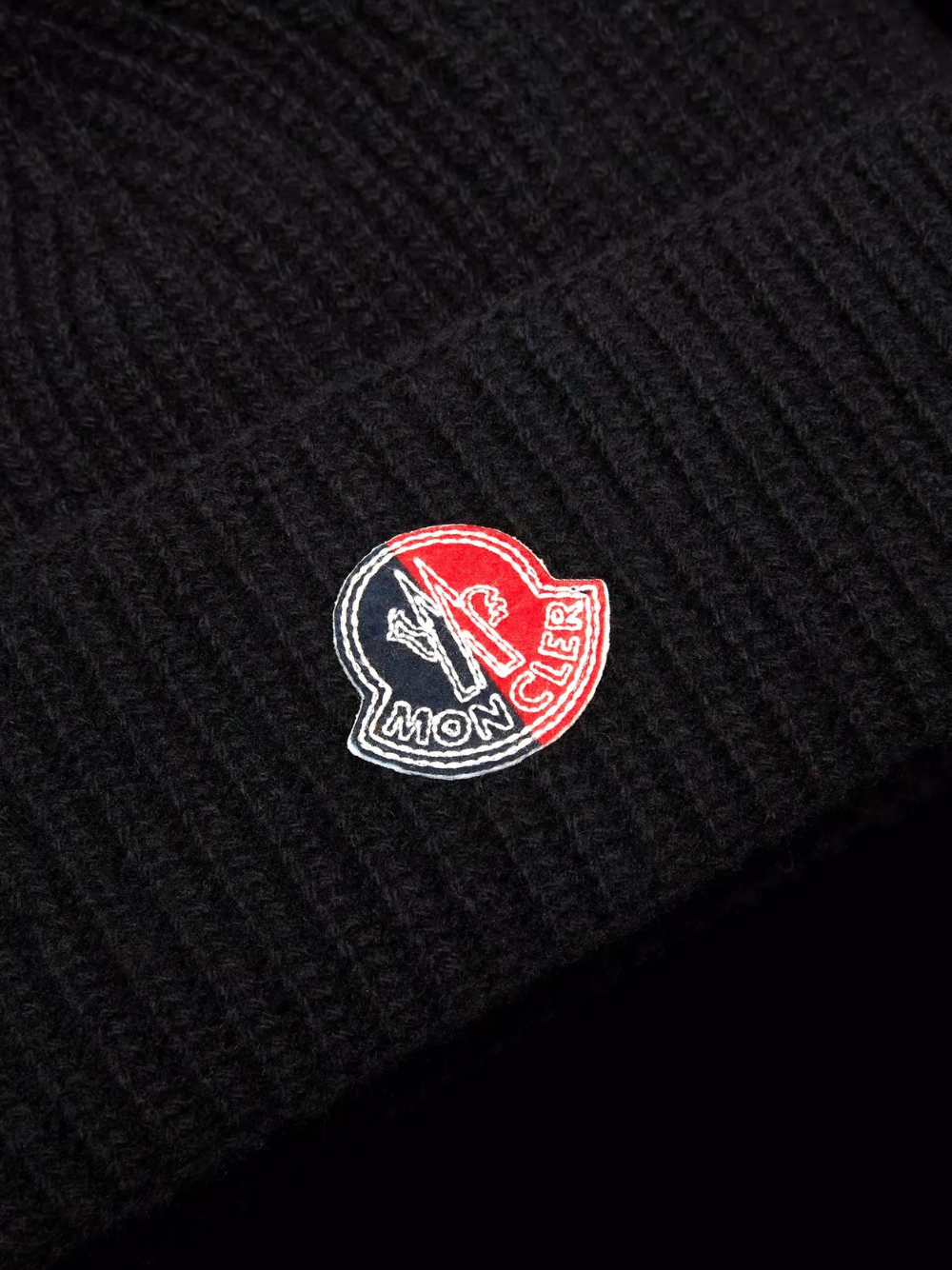 MONCLER GENIUS X 2 MONCLER 1952 Logo Patch Beanie Black - MAISONDEFASHION.COM