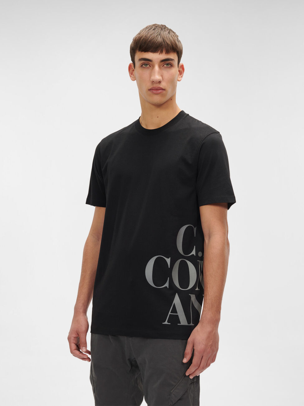 C.P COMPANY MEN 30/1 Jersey Gauze Black - MAISONDEFASHION.COM