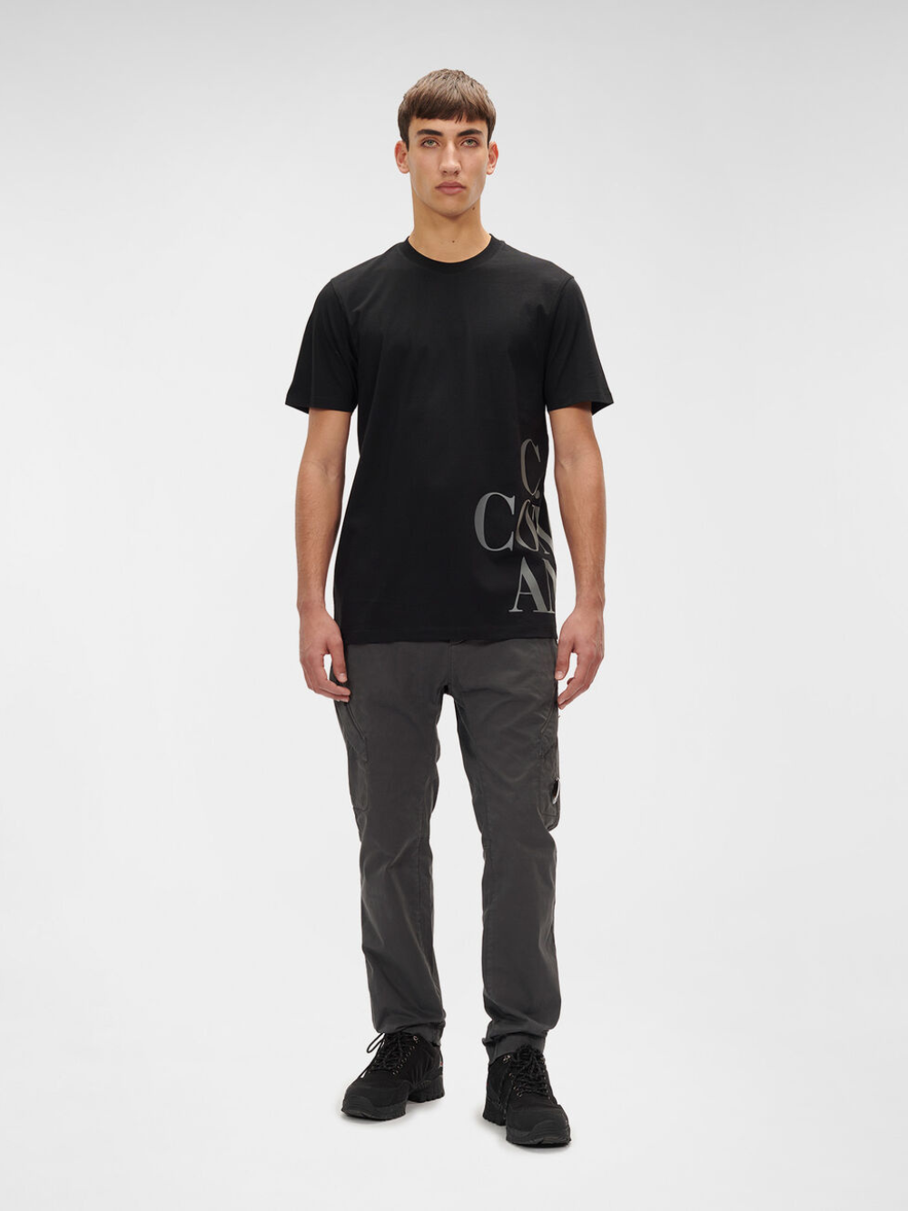 C.P COMPANY MEN 30/1 Jersey Gauze Black - MAISONDEFASHION.COM