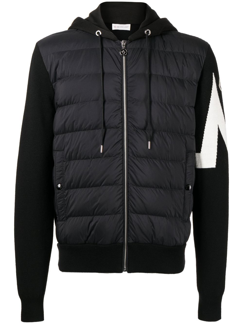 MONCLER Padded Hooded Jacket Black MAISONDEFASHION.COM