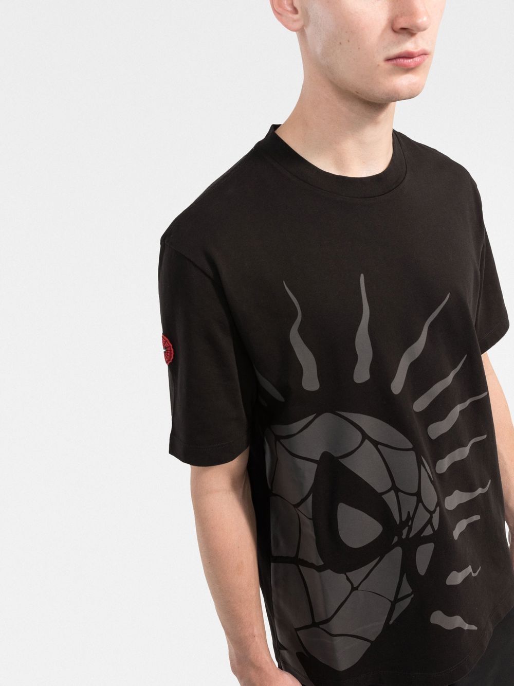 MONCLER Spider-Man Motif T-Shirt Black - MAISONDEFASHION.COM
