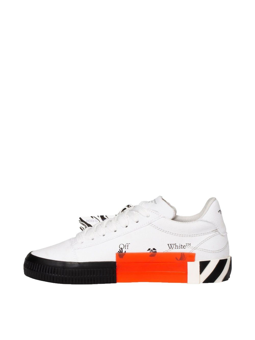 OFF-WHITE Arrow vulcanised low-top sneakers White/Black - MAISONDEFASHION.COM