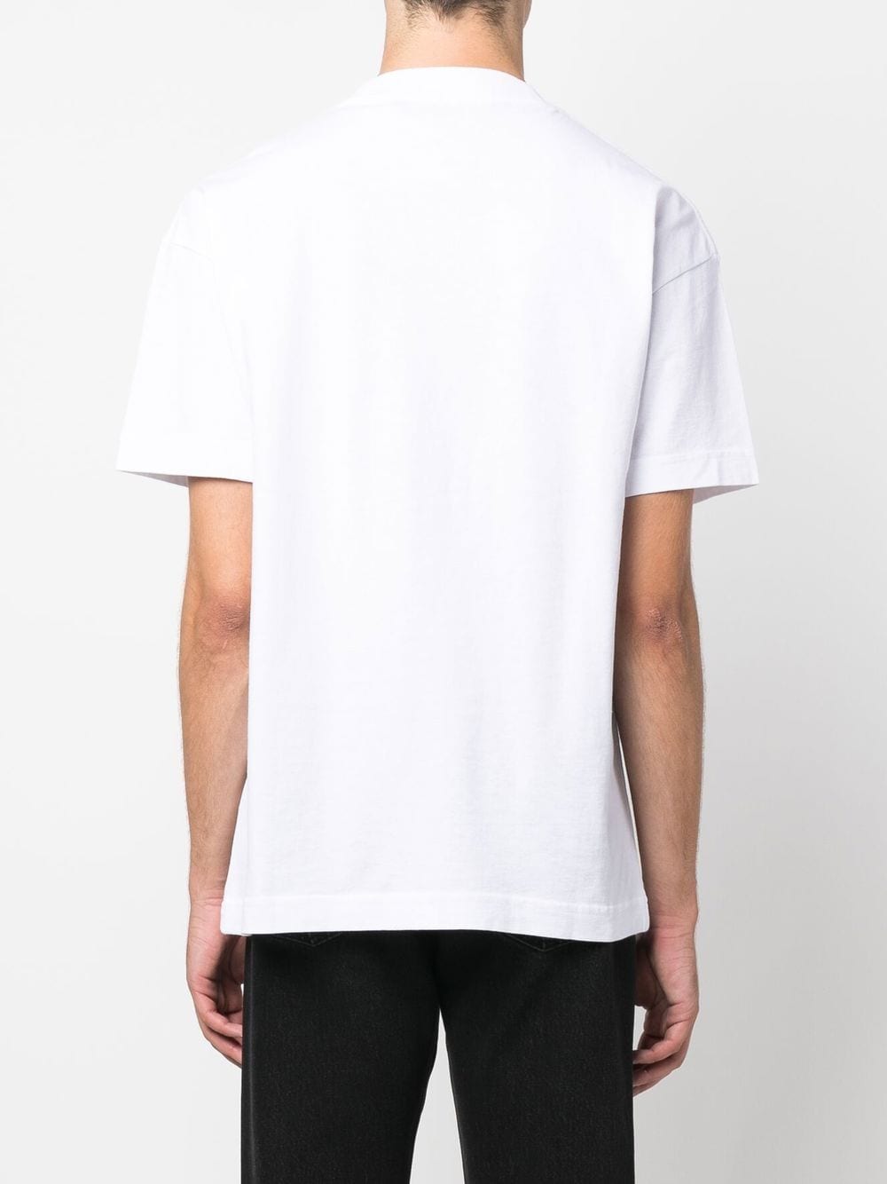 PALM ANGELS Rhinestone Sprayed Logo-print T-shirt White PALM ANGELS Rhinestone Sprayed Logo-print T-shirt White