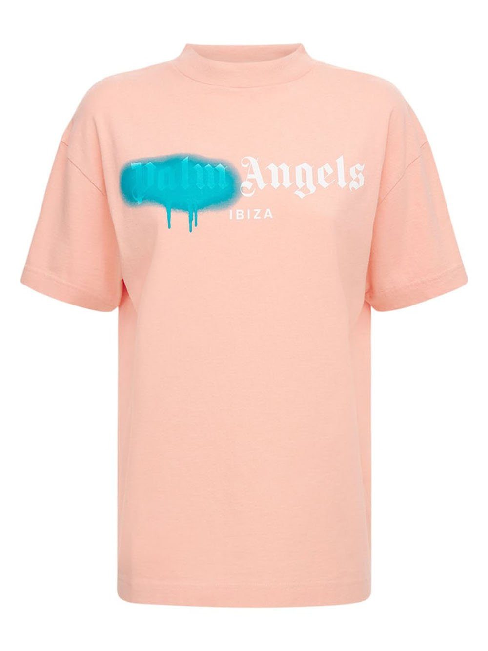 Palm Angels Pink Spray Paint Miami T-shirt in White for Men