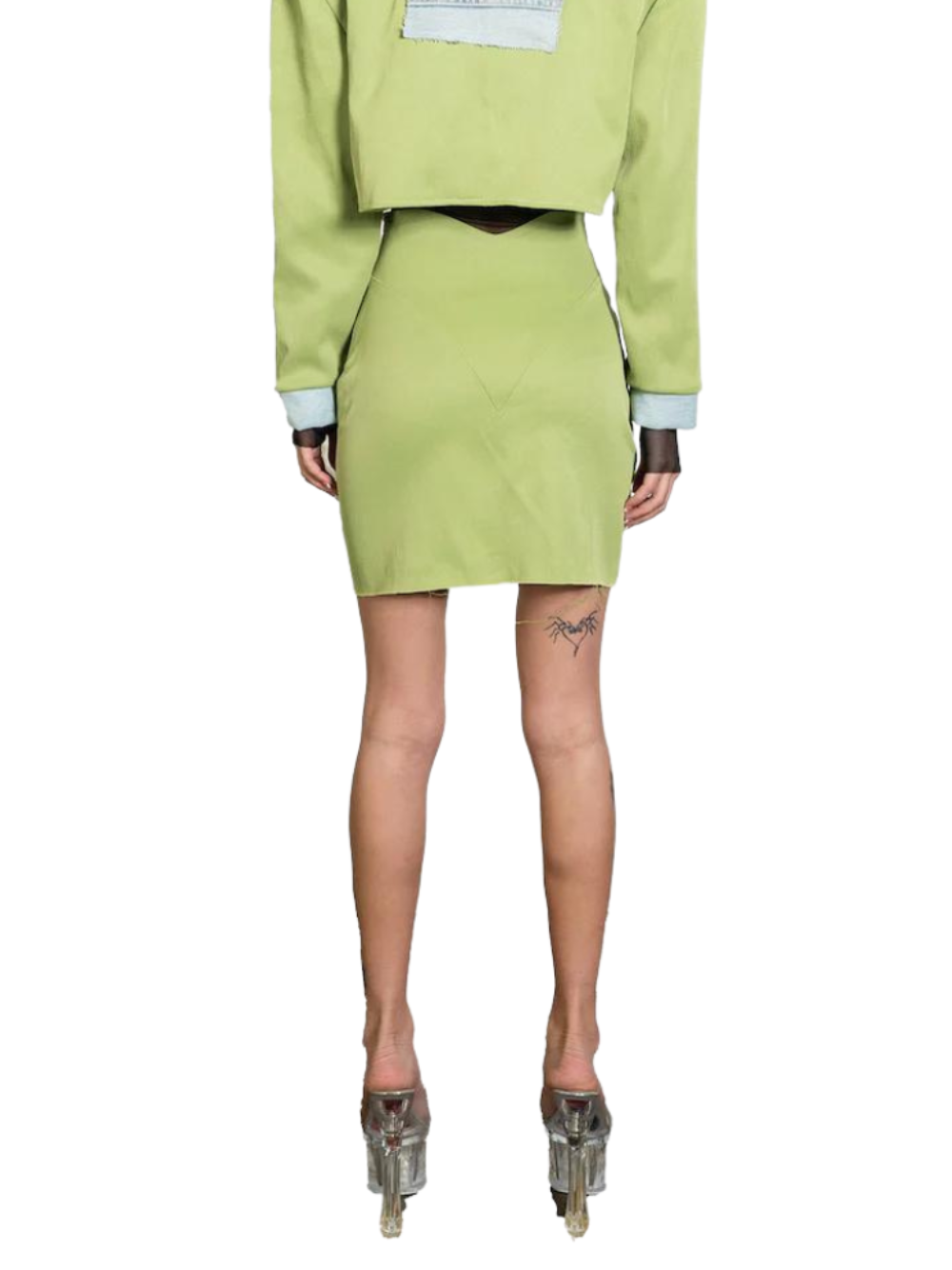 SAMI MIRO VINTAGE Butterfly Mini Skirt Green - MAISONDEFASHION.COM